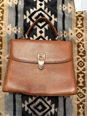 Burberry’s Vintage Top Handle Cognac Pebbled Leather Satchel
